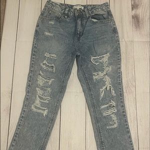 Lot of 2 almost famous size 0 and size 1 skinny ripped jeans